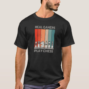Camiseta Gamers Reais Jogam Conselho De Xadrez Profissional