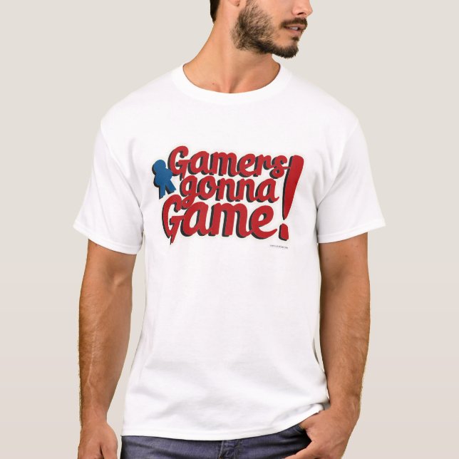 Camiseta Gamers Vão Jogar Slogan de Quadro de Diversão (Frente)