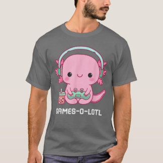 Camiseta Gamesalotl Aolotl Cute Kawaii Fish Playing Video G