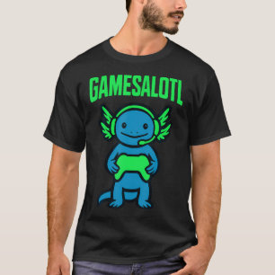 Camiseta Gamesalotl Axolote Divertido Gamer Jogos Vídeo Gam