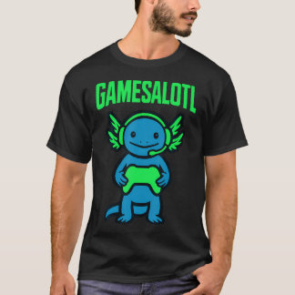 Camiseta Gamesalotl Axolote Engraçado Gamer Jogos Vídeo Gam