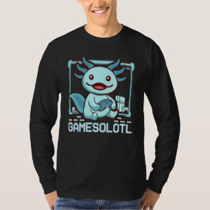 Camiseta Gamesalotl Gamer Axolotl Peixes Jogando Videos gam