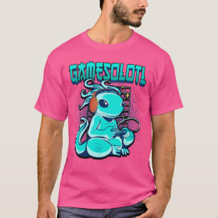 Camiseta Gamesolotl Aolotl Jogos Gamer Jogando Video Games