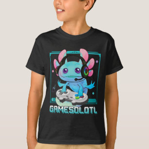 Camiseta Gamesolotl Axolote Videojogador Kawaii Pastel Góth