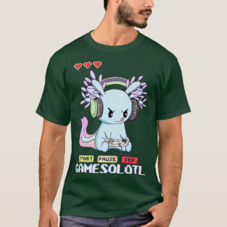 Camiseta Gamesolotl Axolotl Fish Tocando Videos games Lizar