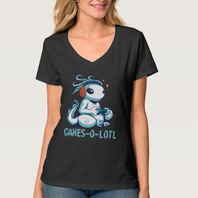 Camiseta Gamesolotl Axolotl  Gamer (Frente)