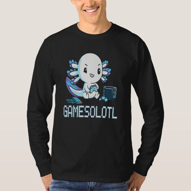 Camiseta Gamesolotl Axolotl Gamer Videos games (Frente)