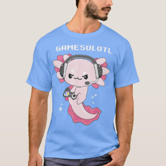 Camiseta Gamesolotl Axolotl Jogando Videos games Jogando Ax