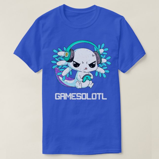 Camiseta Gamesolotl Axolotl Kids Salamander Cute Axolotl (Frente do Design)