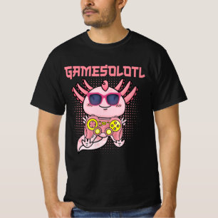 Camiseta Gamesolotl Axolotl Video Gamer Kawaii Animes Kids