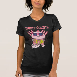 Camiseta Gamesolotl Axolotl Video Gamer Kawaii Animes Kids 