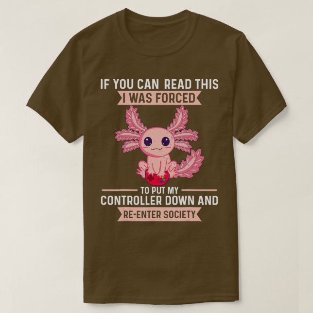 Camiseta Gamesolotl Axolotl Videos games De Reprodução Para (Frente do Design)