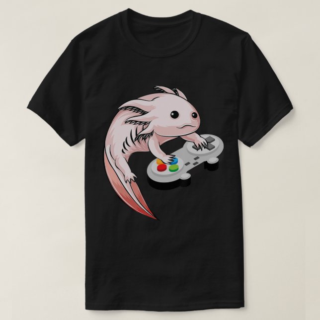 Camiseta Gamesolotl Axolotl Videos games Kawaii Anime (Frente do Design)