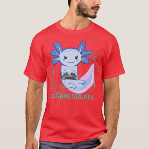 Camiseta Gamesolotl Gamer Aolotl Fish Reproduzindo Videos g