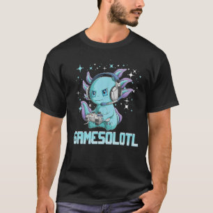 Camiseta Gamesolotl Gamer Axolotl Peixes Jogando Videos gam
