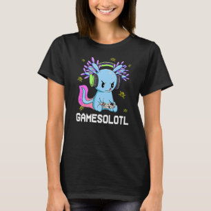 Camiseta Gamesolotl Gamer Axolotl Peixes Jogando Videos gam