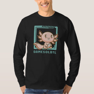 Camiseta Gamesolotl Gamer Axolotl Peixes Jogando Videos gam