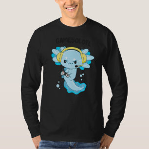 Camiseta Gamesolotl Gamer Axolotl Tocando Videos games Gami