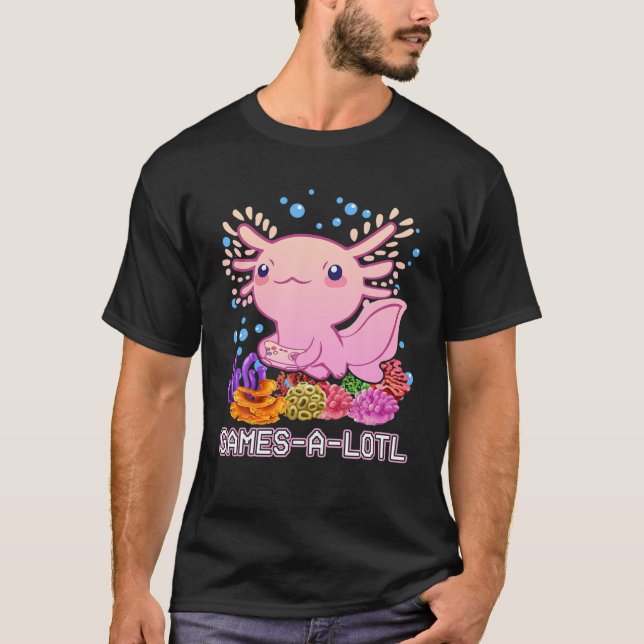 Camiseta Gamesolotl Gamer Cute Axolotl Pastel Gótico Teen G (Frente)