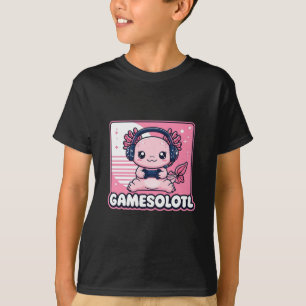 Camiseta Gamesolotl - Jogador Axolotl bonito com fone