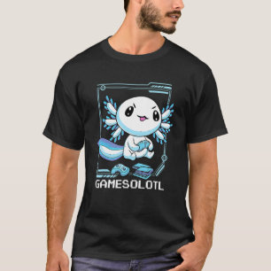 Camiseta Gamesolotl Jogador Axolotl Peixe Jogando Video Gam