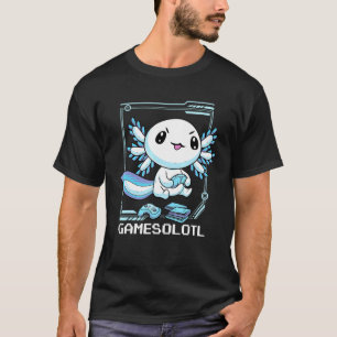 Camiseta Gamesolotl Jogador Axolotl Peixe Jogando Video Gam