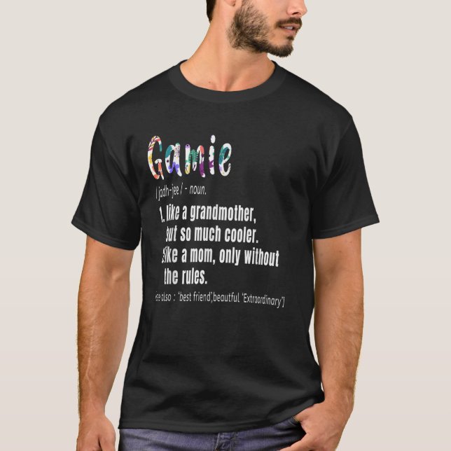 Camiseta Gamie Definition Dia das Mães presente de aniversá (Frente)