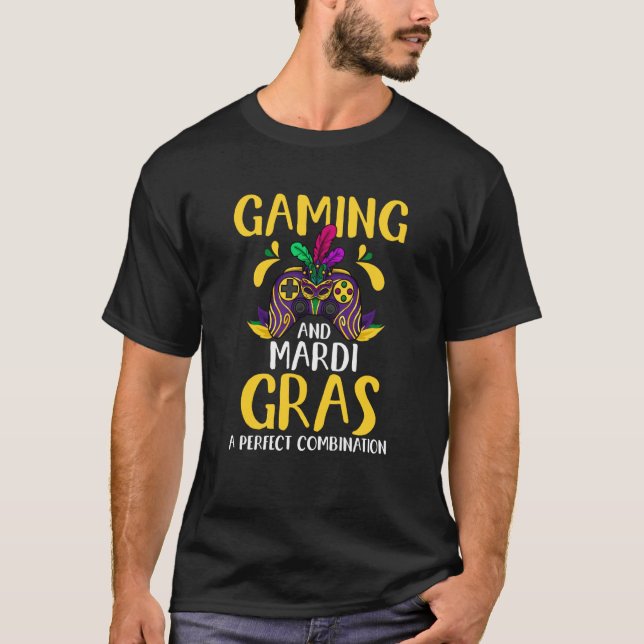 Camiseta Gaming and mardi gras a perfect combination (Frente)