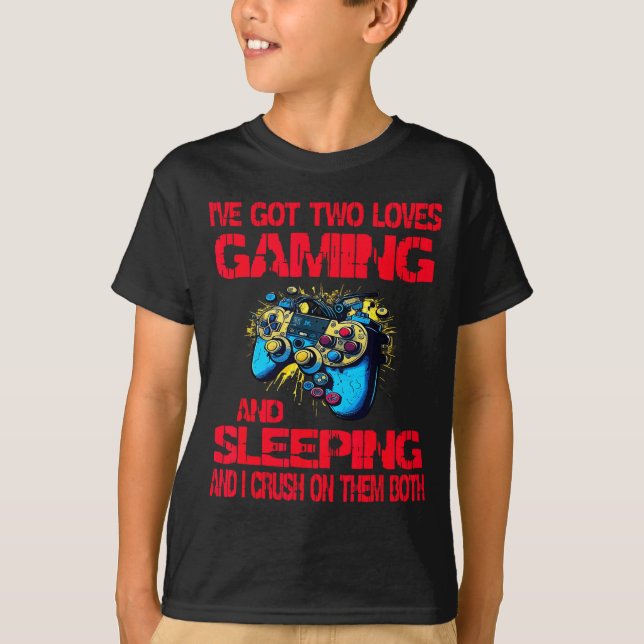 Camiseta Gaming And Sleeng Gamer Valentines Day Boys Kids  (Frente)