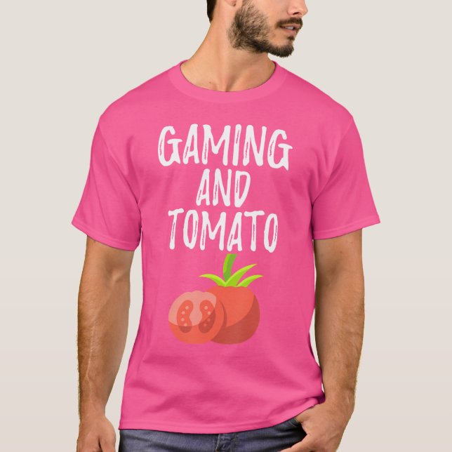 Camiseta Gaming And Tomato For Gamer And Gardening Lover (Frente)