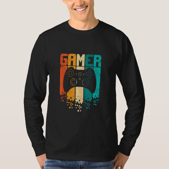 Camiseta Gaming Boys Men Adolescentes Gamer Retro Videos ga (Frente)