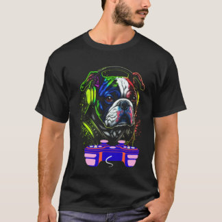Camiseta Gaming Bulldog Dog Player Animal Video Gamer Men