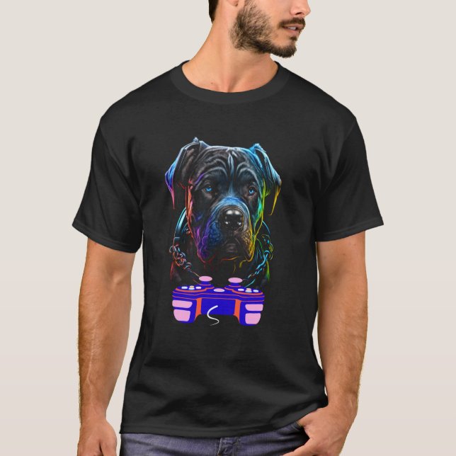Camiseta Gaming Cane Corso Dog Player Animal Video Gamer Me (Frente)