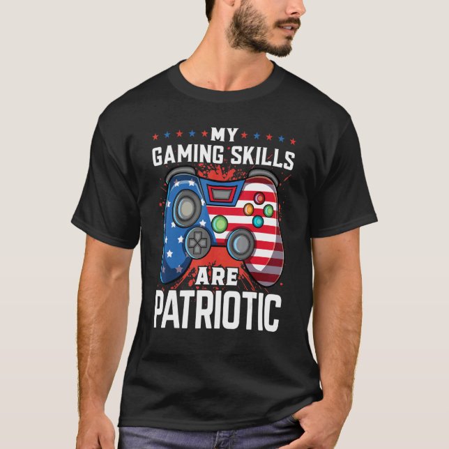 Camiseta Gaming Controller 4 De Julho Boys Men American (Frente)