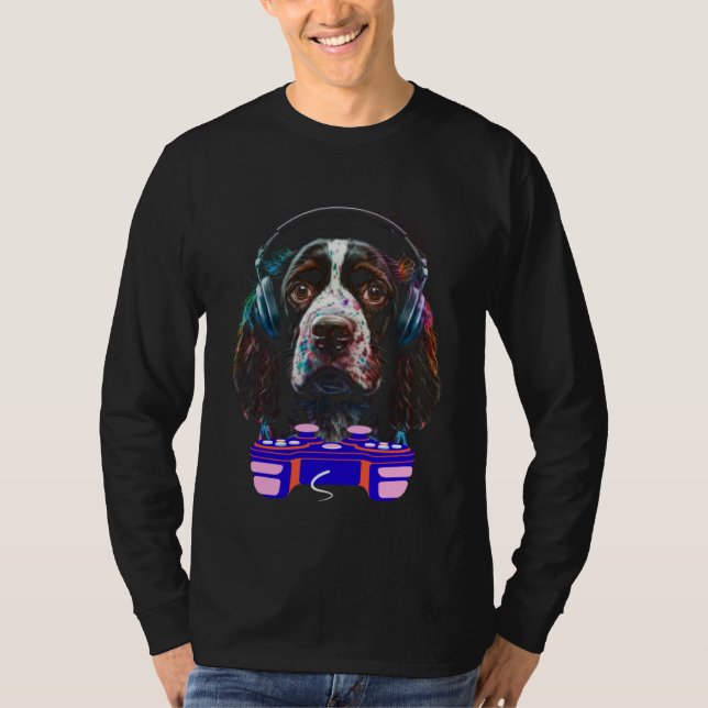 Camiseta Gaming English Springer Spaniel Dog Player Video G (Frente)