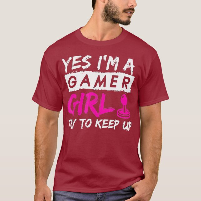 Camiseta Gaming feminino de garotas (Frente)
