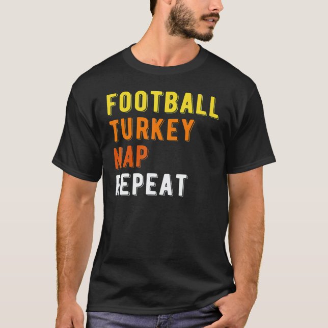 Camiseta Gaming Football Turkey Nap Repeat Pumpkin Men Than (Frente)