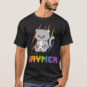 Camiseta Gaming Gaming Cat Gay Gamer Gaymer Vídeo Game LGBT