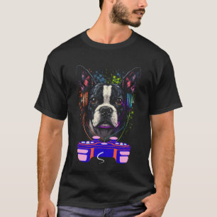 Camiseta Gaming Homens de Jogadores de Vídeo do Terrier Dog
