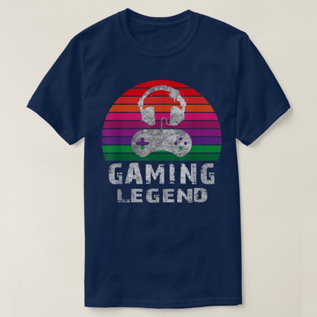 Camiseta Gaming Legend Players Joystick Video Games Fans Vi (Frente do Design)
