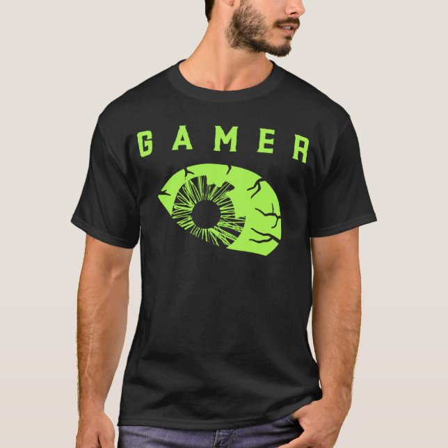 Camiseta Gaming Shirt Kids Teens Gamer Eye Graphic Tshirts  (Frente)