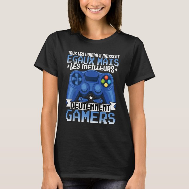 Camiseta Gaming   Tous Les Hommes Gamer Video Games (Frente)