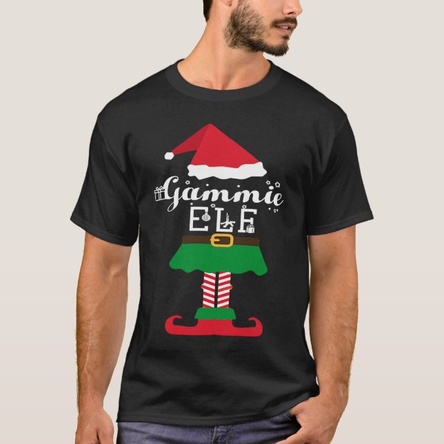 Camiseta Gammie Elf Christmas Family Elves Matching Costume (Frente)