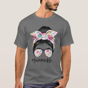 Camiseta Gammie Life Messy Hair Bun Floral Women Mother's D