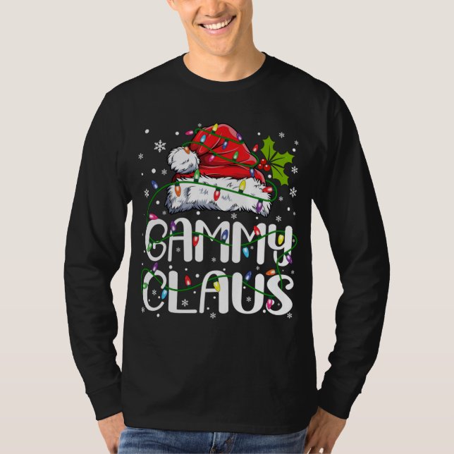 Camiseta Gammy Claus Natal Santa Hat Família Xm (Frente)