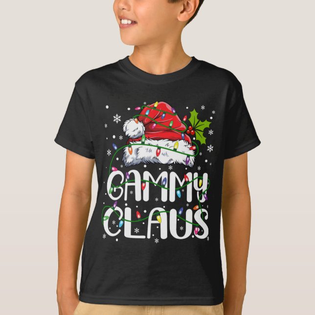 Camiseta Gammy Claus Natal Santa Hat Família Xm (Frente)