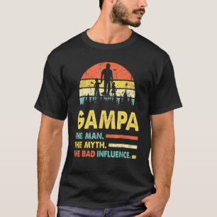 Camiseta Gampa O Homem O Mito A Má Influência Dia dos Pais