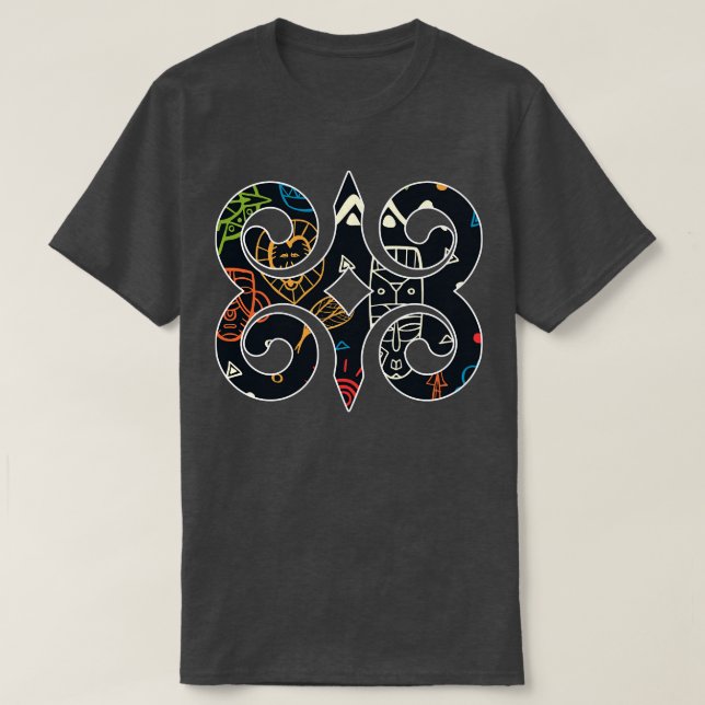 Camiseta Gana Akan AdinkraAnkara Pattern (Frente do Design)