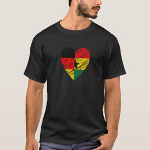 Camiseta Gana Alemanha Coração Bandeira Alemã Gana Sinaliza