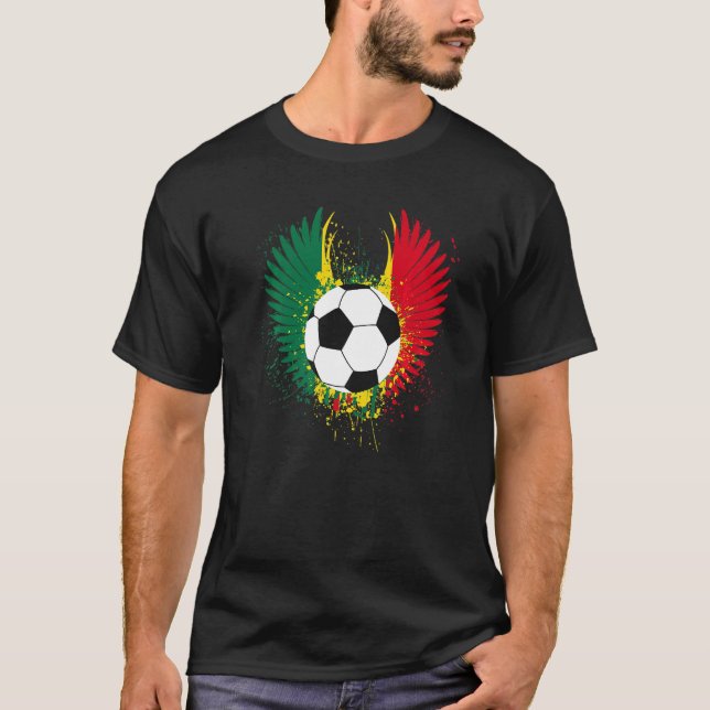 Camiseta Gana Bandeira Futebol Wings Futebol ganês (Frente)